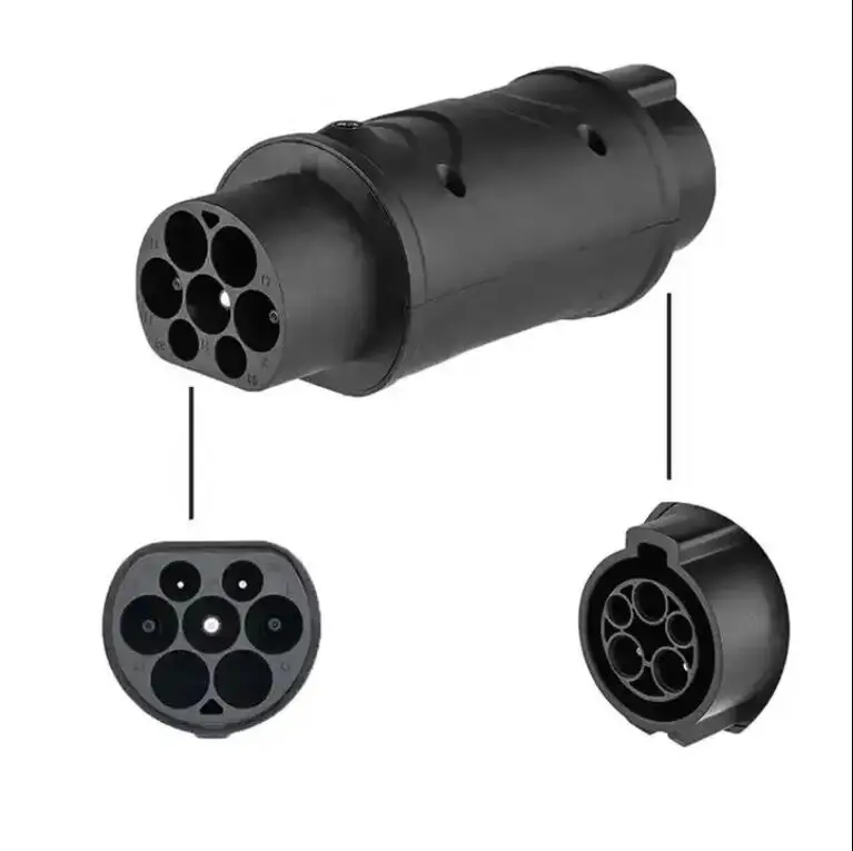 Standard Black AC 240V 60A EV Connector for Tesla SAE J1772 To Tesla EV Charger Adapter Connector