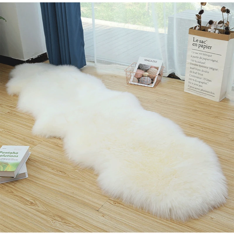 March White sheepskin carpet area rug