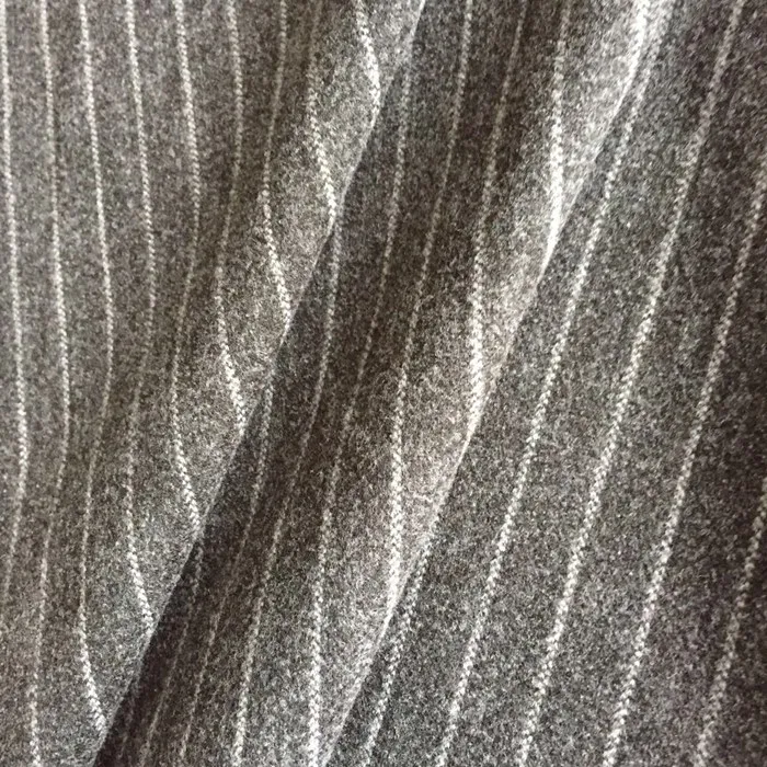 JC-K2838 /M  HIGH QUALITY WOOLEN KNIT CLASSIC STRIPE TWEED FABRIC FOR WINTER COAT