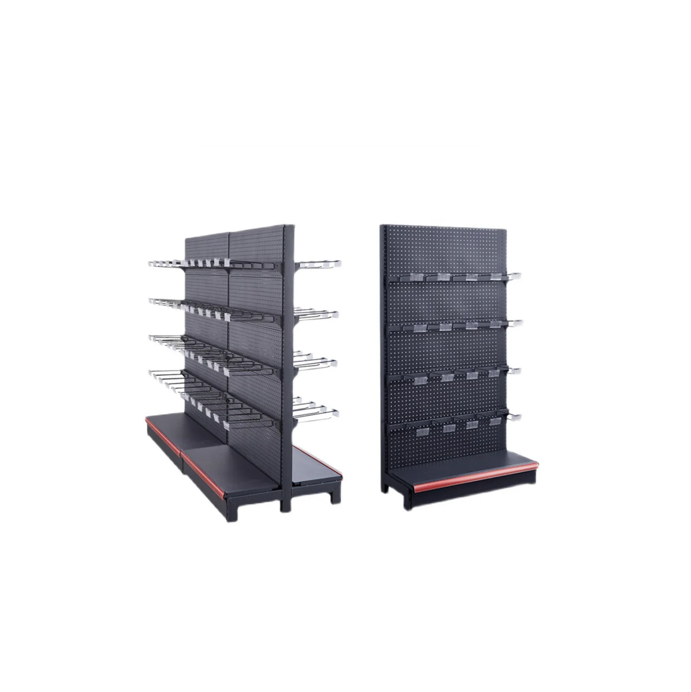Factory custom supermarket shop metal hook pouch snacks store racks shelf display rack