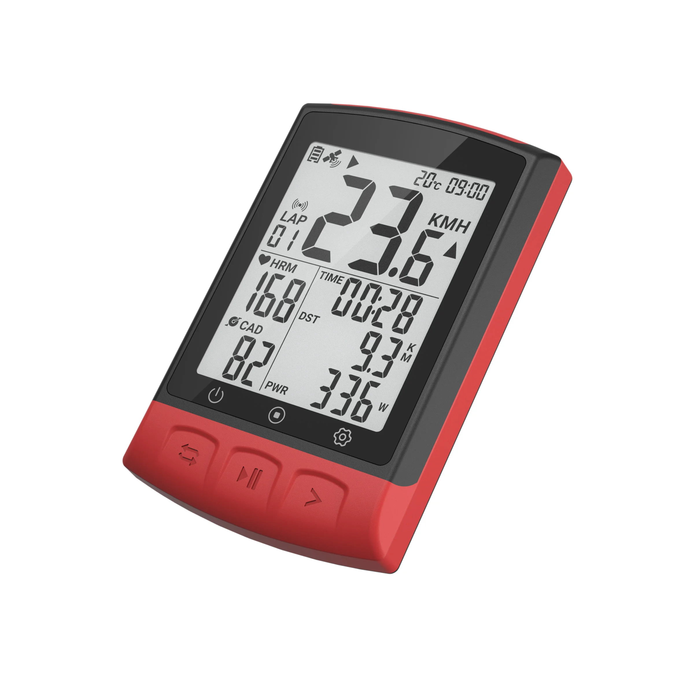 Fitcare IPX7 waterproof GPS cycling computer OEM/ODM 2.4 Inch Large LCD Display bicycle odometer