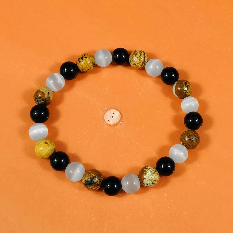 8mm Beads Healing Bracelet Black Tourmaline Meditation Chakra Balancing Black Natural Stone Bracelet Pulsera Mujeres