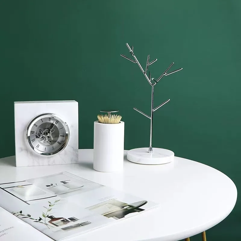 Factory Direct Sale Natural Marble Toothpick Box Toothpick Storage Dispenser Pick Box