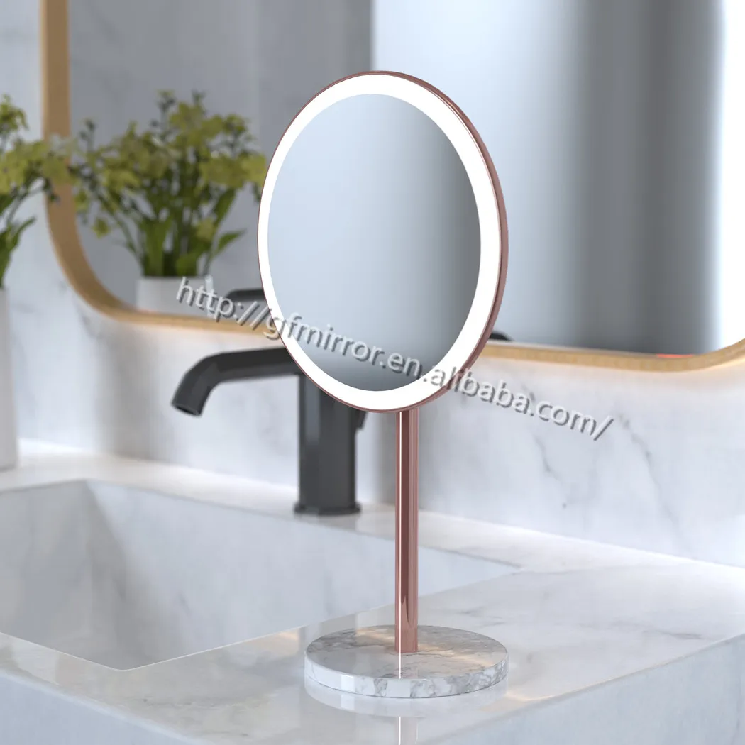 Wireless Rechargeable Vanity Big Round Size Led Makeup Table Mirror Gmdc117-18