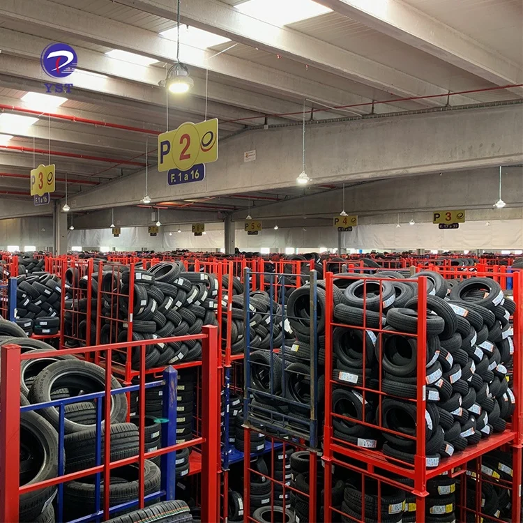 Powder Coating Metal Spare Steel Stacking The Commercial Moving Folding Wheel And Tire Pallet Storage Transport Rack Warehouse
