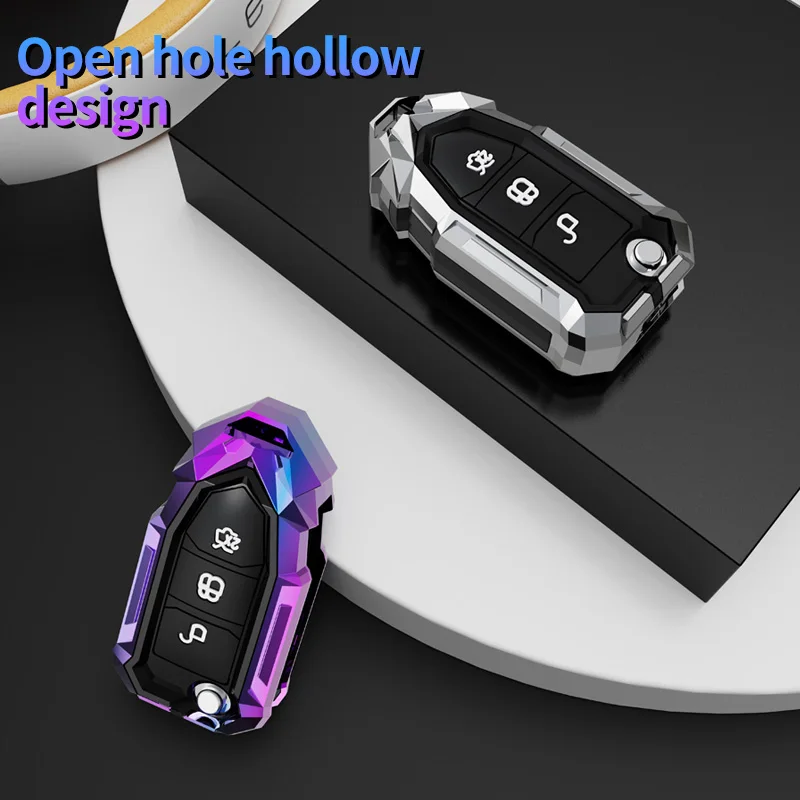 Car Remote Key Cover Zinc alloy Case Accessories Keychain Shell Bag for Ford ESCORT EDGE FOCUS MONDEO Taurus car accessories 202