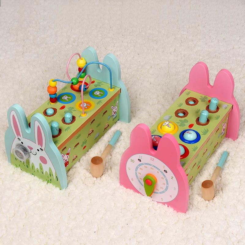 
Mouse Shape Music Function Wooden Pound & Tap Pounder toy wooden pounding game hammer toys for kids 