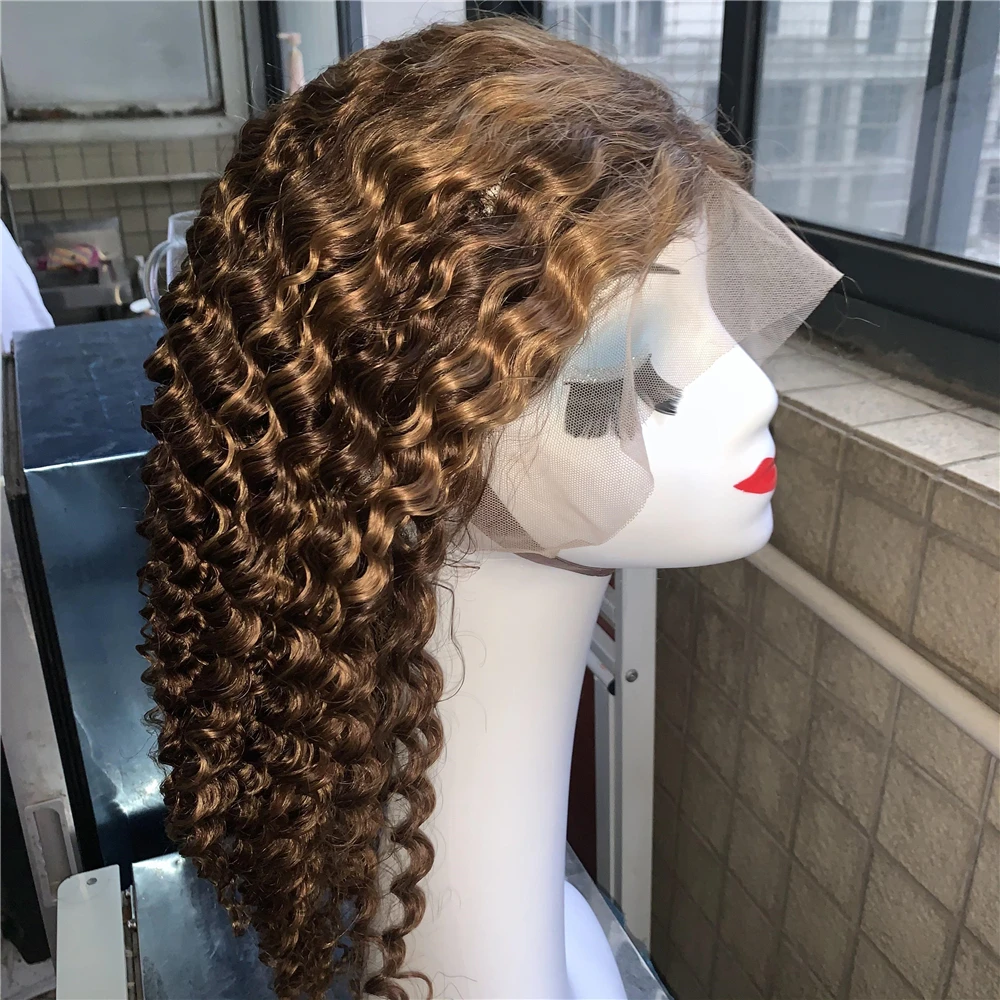 Hot Selling piano highlight full lace curly wig,deep curly hd lace front wig highlighted,human hair wigs highlights