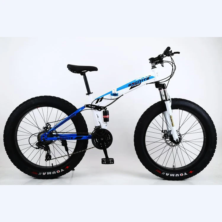 
Folding beach snow bike double shock absorption double disc brake soft tail mountain bike 4.0 widened tire fat bike 