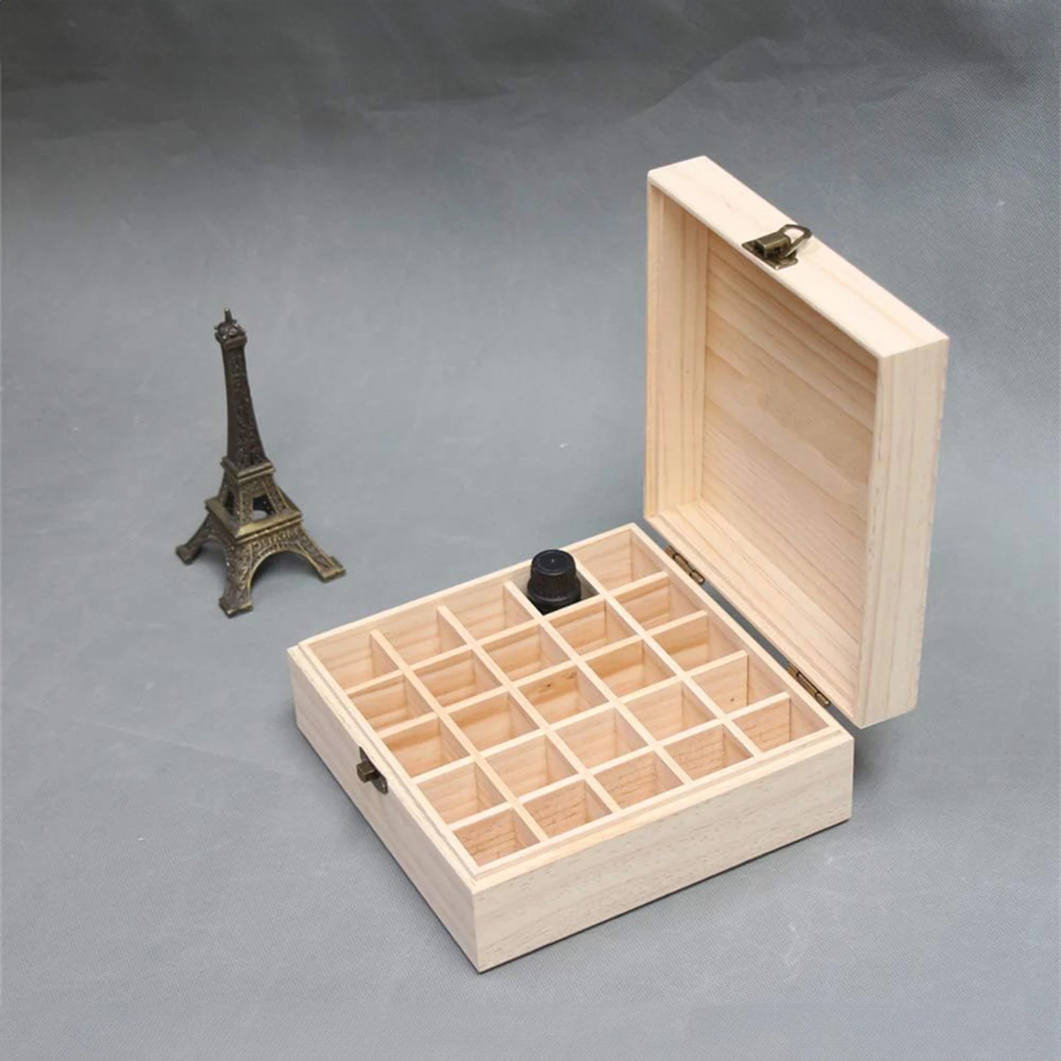 25 Slots Wooden Aromatherapy Essential Oil Carrying Case Wood Essential Oil Storage Box