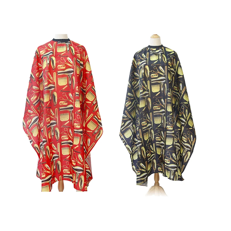 Hair Salon Equipment Polyester Custom logo Salon Cape Hairdressing Capes for Hair Cutting Hairdresser Apron