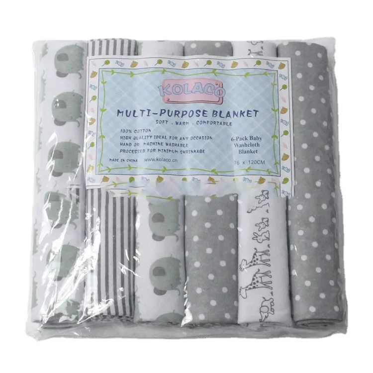 6pcs/ pack 120*76cm soft cotton muslin baby swaddle blanket neutral receiving blanket wrap for newborn boys girls