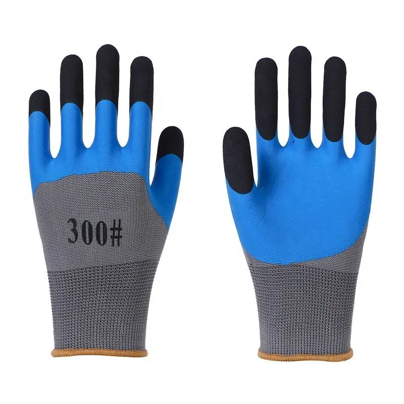 Summer Nylon Latex Foam Breathable Reinforced Finger Gloves for Construction Machine Agriculture Outdoor Work Safety