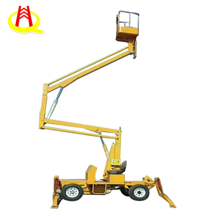 High Quality 200kg 4 Wheels 12m 14m 16m Towable Boom Lift Table With CE