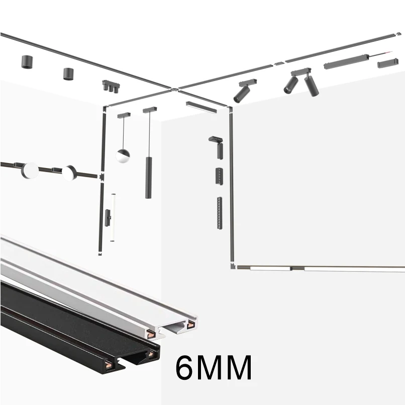 Производитель, оптовая продажа, Dc48v 6 мм, поверхностный монтаж, тульфовый затемненный светодиодный светильник с магнитной дорожкой