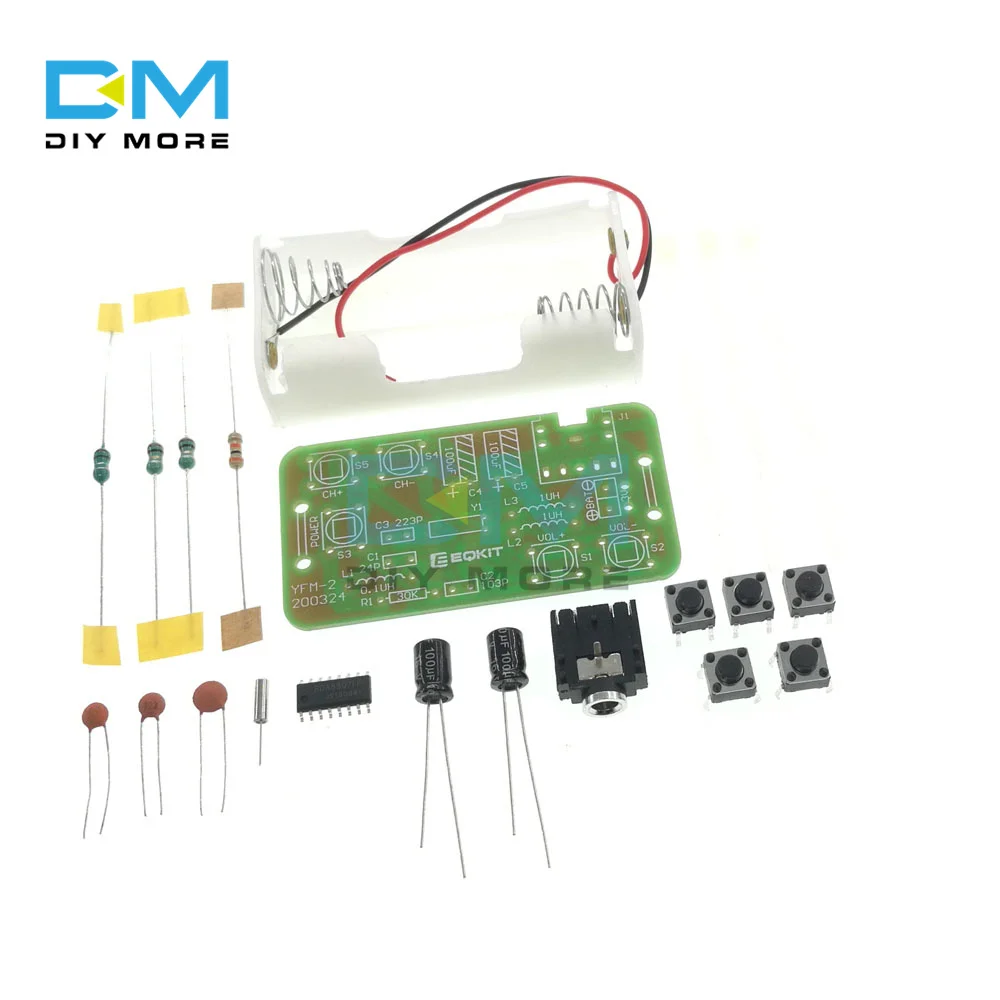 DIY Kit FM Stereo Radio Receiver Module Adjustable 76-108MHz Wireless Receiver DIY Electronic Production Training Welding Skills