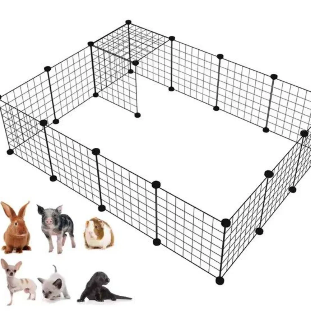 Cheap Portable Durable pet pens fence Ventilated Easy-Clean Outdoor Easy to install foldable steel metal pet dog wire mesh cage