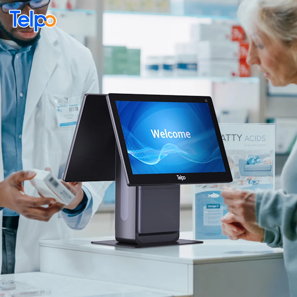 ECR restaurant self-service cashier touch screen pos all in one cash register machine for supermarkets