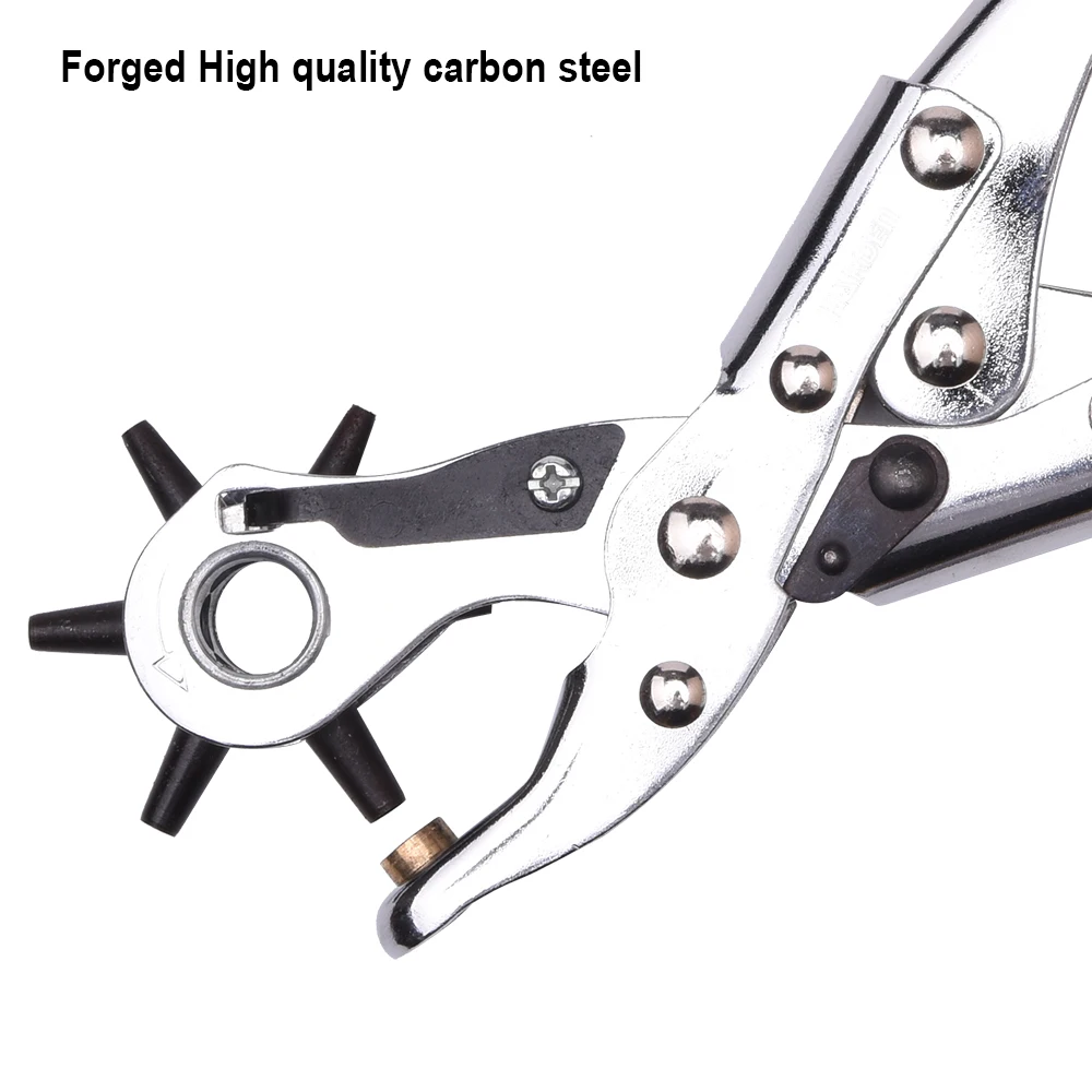 High Quality Multifunctional Metal Leather Punch Pliers For Hole Punching Revolving Rotary Puncher