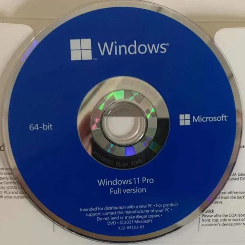 Оригинальный Полный пакет Windows 11 Pro OEM DVD ключ