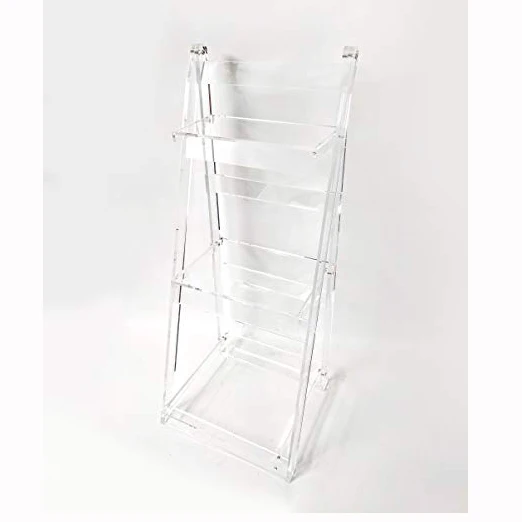 VONVIK Leaning Clear Lucite Book Shelf Bookcase Acrylic Bookcase With Ladder