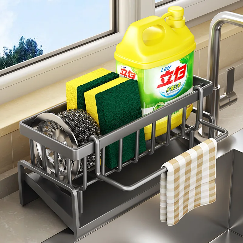 Wholesale Multifunctional Metal Kitchen Sink Punching-free Sink Caddy