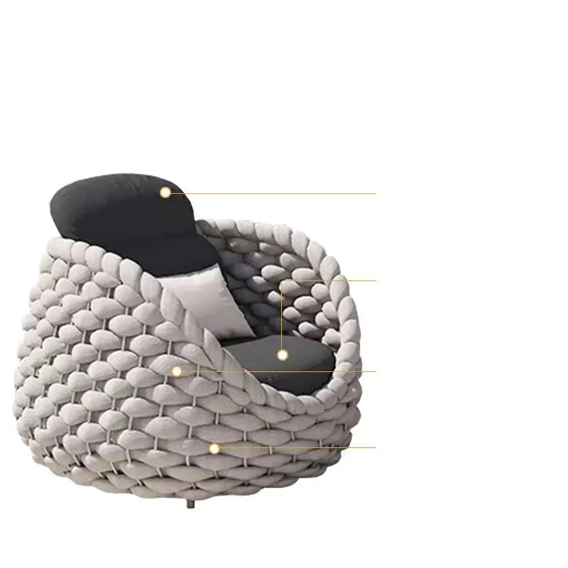 Outdoor rattan sofa courtyard villa balcony waterproof sunscreen rattan chair net red open-air garden leisure furniture