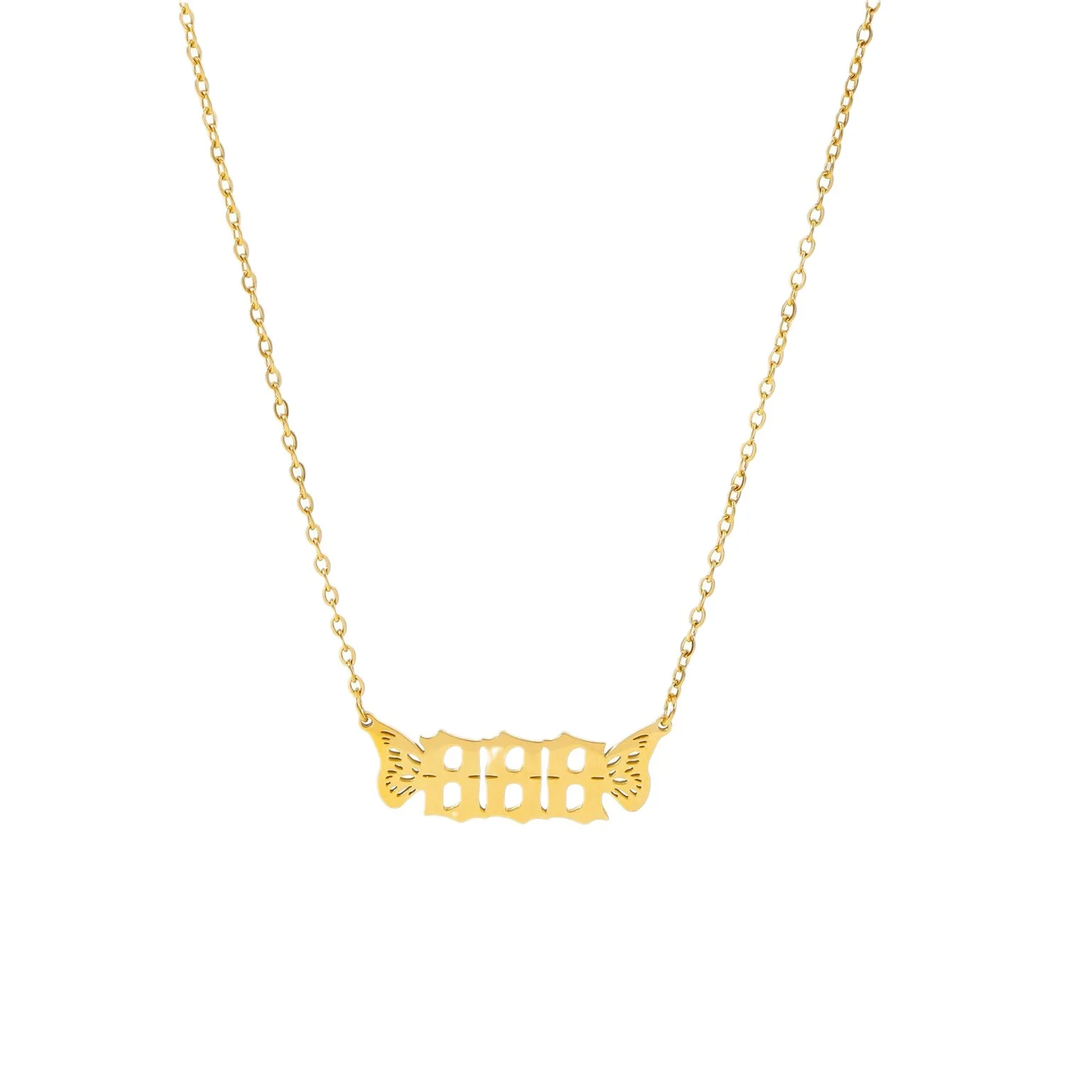 LC20240460 Wholesale gold plated stainless steel  111 222 333 444 555 666 777 dainty angel number necklace for men and women