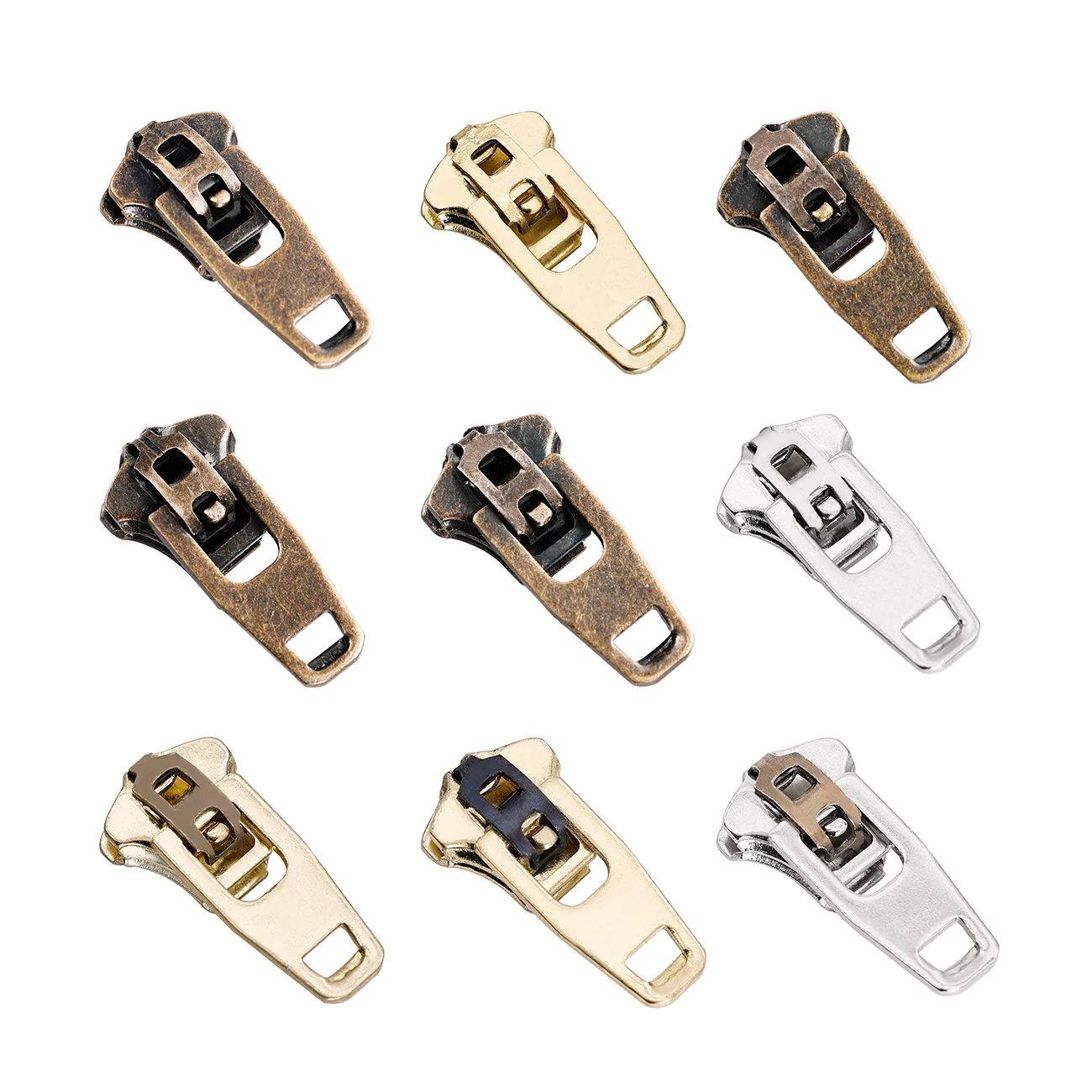 Custom Silver Zipper Pulls 4.5 metal Charms 4yg 5yg Zipper Slider And Puller For Jens Stainless Steel Brass Zipper slider Head