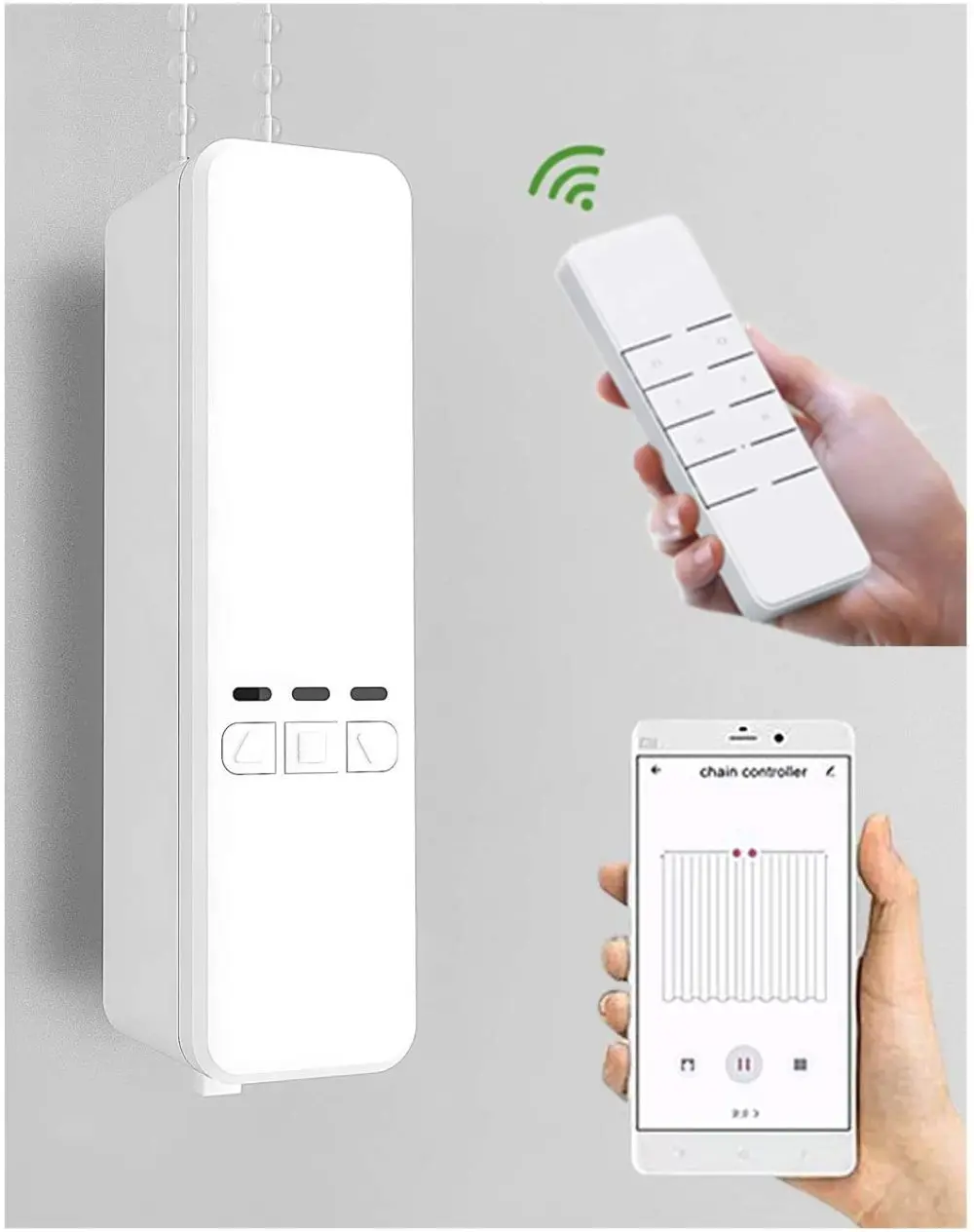 Smart  window blinds curtain shades remote wifi control chain motor automation device kit Tuya app google alexa sir avaible