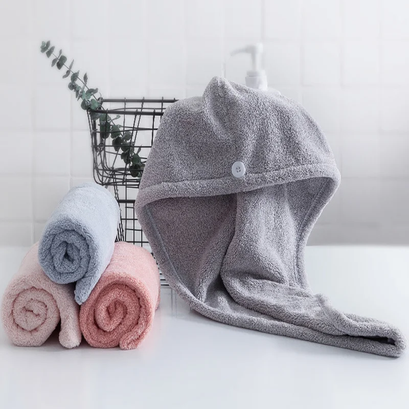 65*25cm Microfiber Hair Turban/Hair Drying Towel Wrap 300gsm Terry For Women