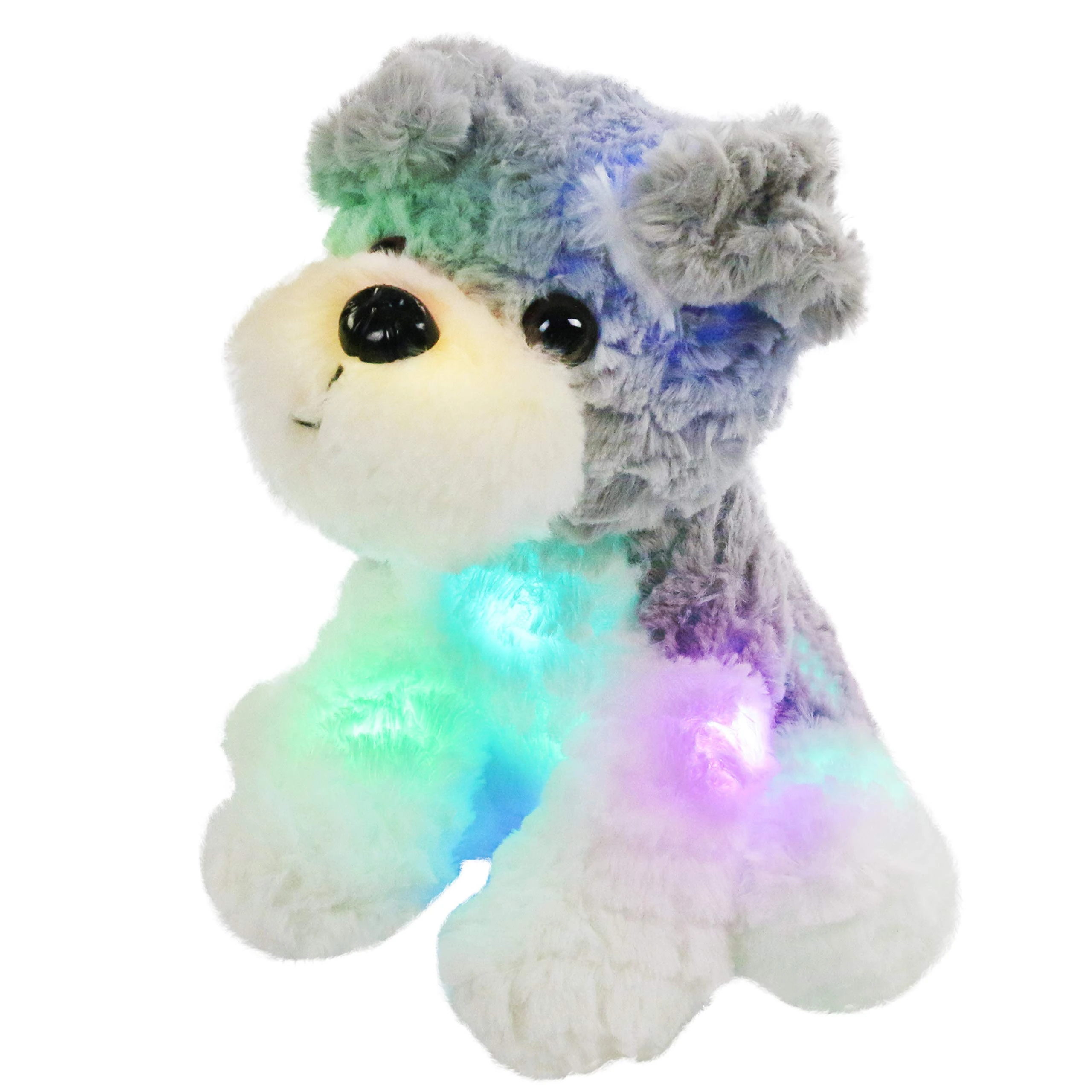25cm Glowing Electronic Cute Stuffed Singing Dog Soft Pillow Plush Toy with Night Lights Glow in The Dark Birthday Wholesale
