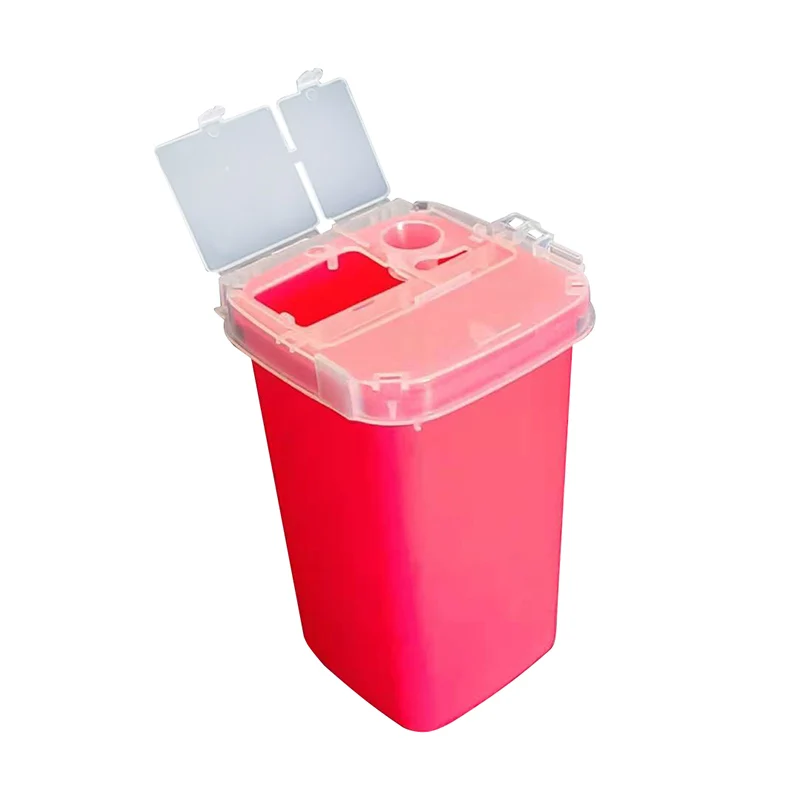Пластиковый биобезопасный контейнер размером 1 л для медицинских диплазных отходов