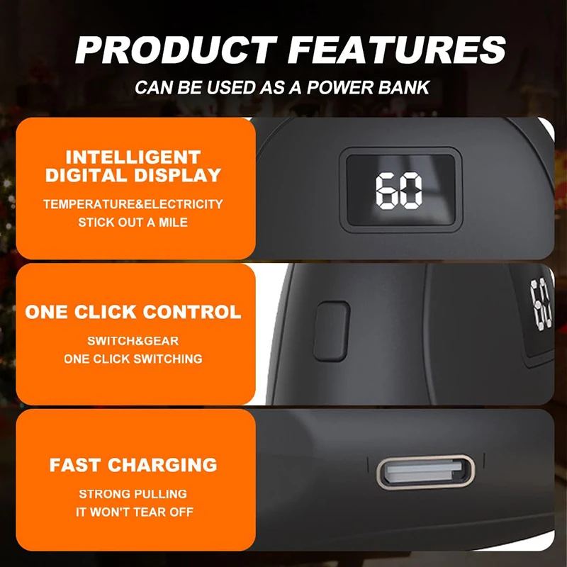 2024 Winter Mini USB Reusable Electric Heating Hot Hands Hand Warmers Powerbank Rechargeable Hand Warmer