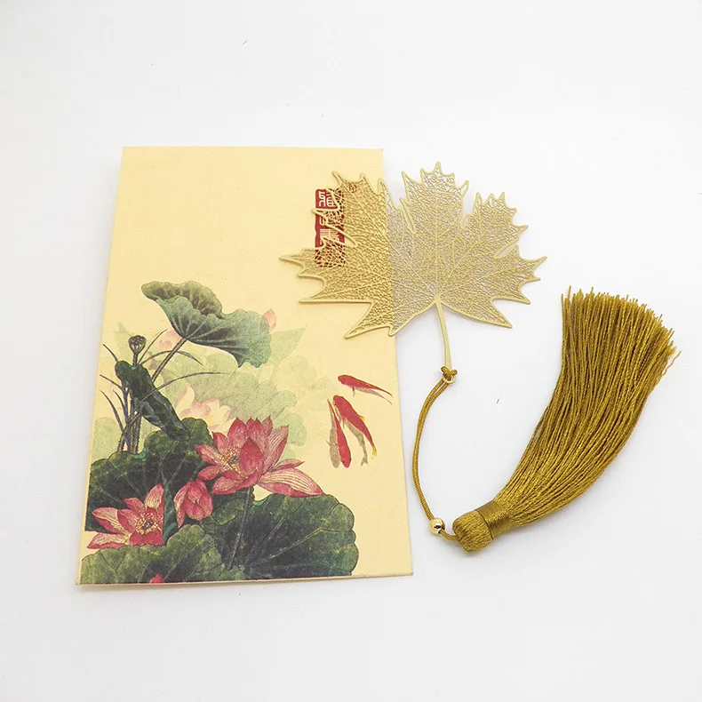Crafts for students Creative notebook accessories metal Bookmark Gift maple leaf