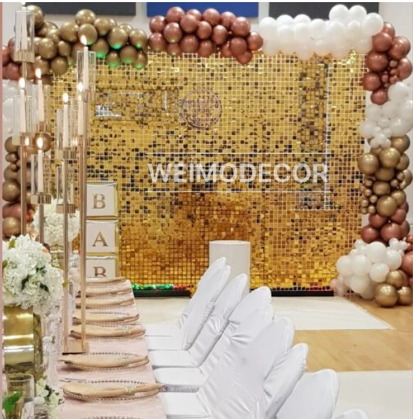 
Fancy gold shimmer wall for event party sequin wall panel wedding backdrop panel 