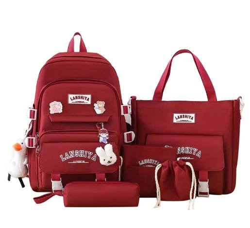 2024 New Large Capacity School Backpack For Teens Leisure Schoolbags Set 5 Pieces brand backpack bag logo backpack