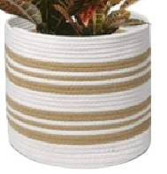 
New fashion Collapsible Cotton Rope Basket Round Wall Hanging Green Plant Basket 