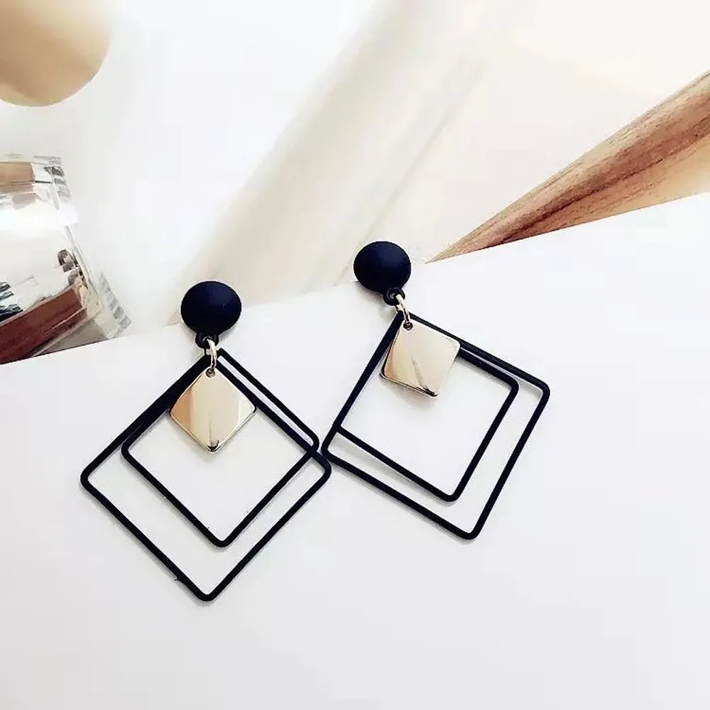 Модные новые женские ювелирные изделия для вечеринок и свадеб серьги женские квадратные акриловые висячие серьги