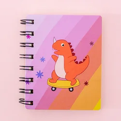 Free sample custom Cute cartoon magic dinosaur rollover coil this student mini portable A7 notebook pocket notepad
