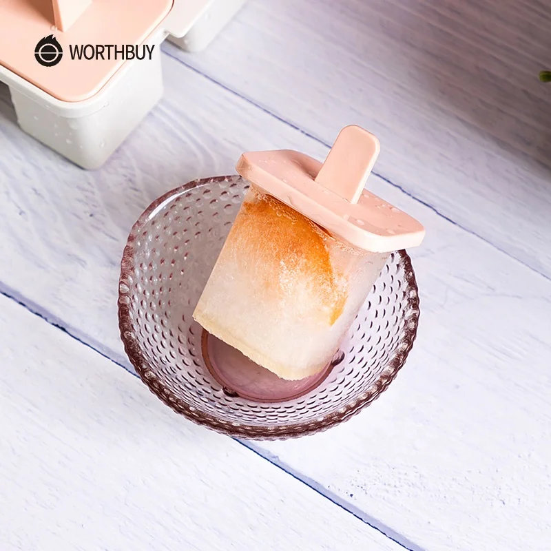 WORTHBUY Ice Cream DIY Pop Mould Easy Release Ice Cube Jelly Maker Plastic Popsicle Mold Kitchen Accessories