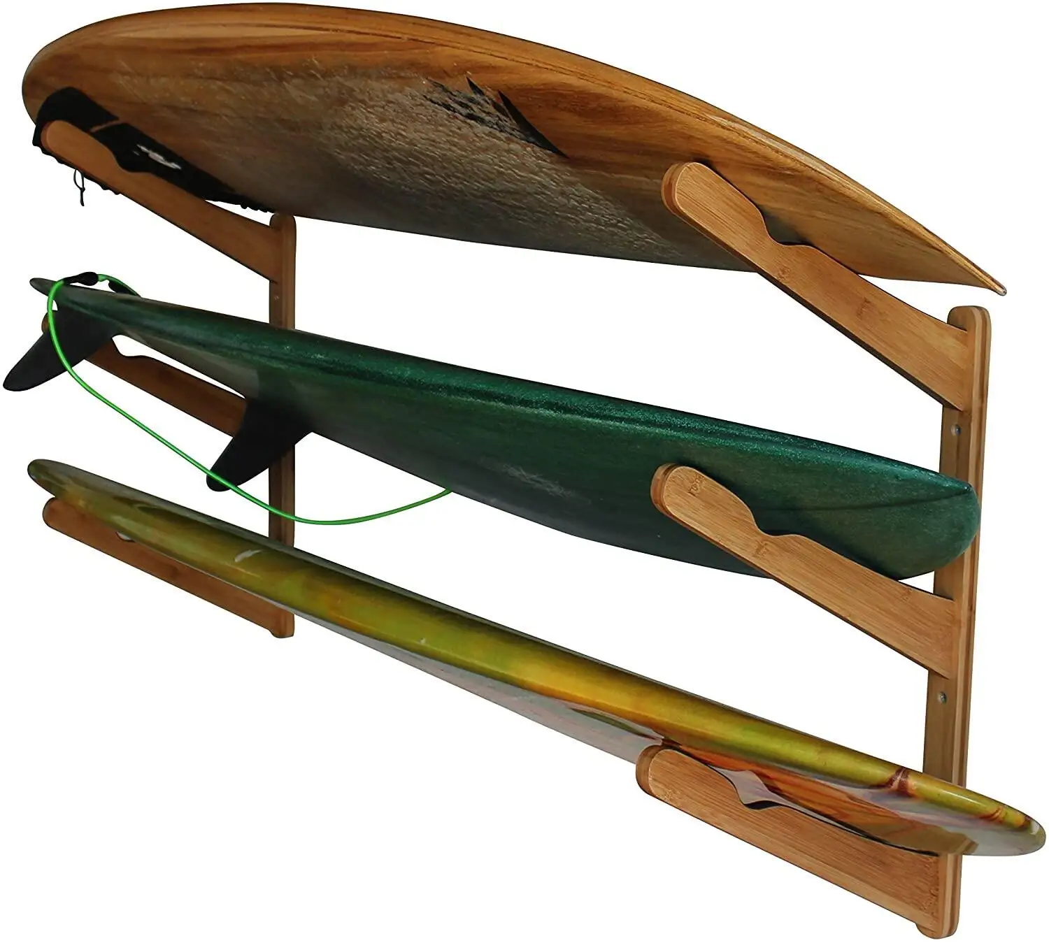 Surf Wooden Surfboard Wall Mount for Surf Boards, Snowboards, Skateboards, Kiteboards and Wakeboards,