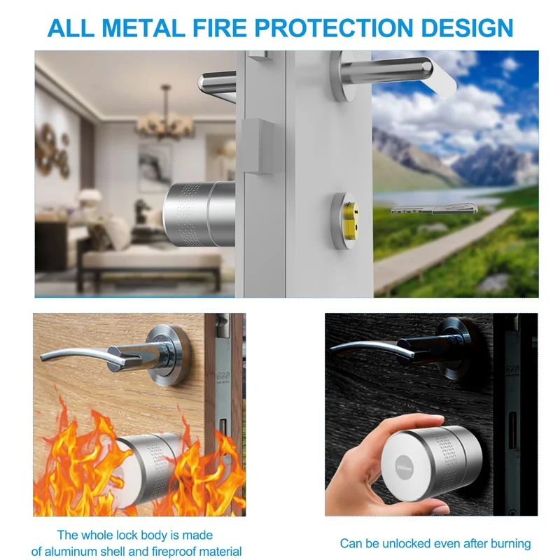 Wehere Factory wholesale M530 for Israel Lock cylinder  Fingerprint Door Lock Keyless  Electronic Smart Door Lock