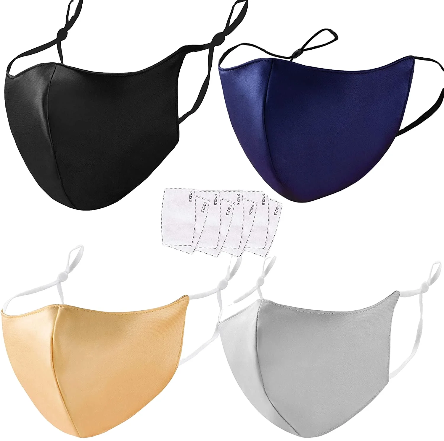 First Textile Fashion Pink Silk Facemask Women Reusable Washable Fabric Cloth Silk Face Mask With Custom Logo