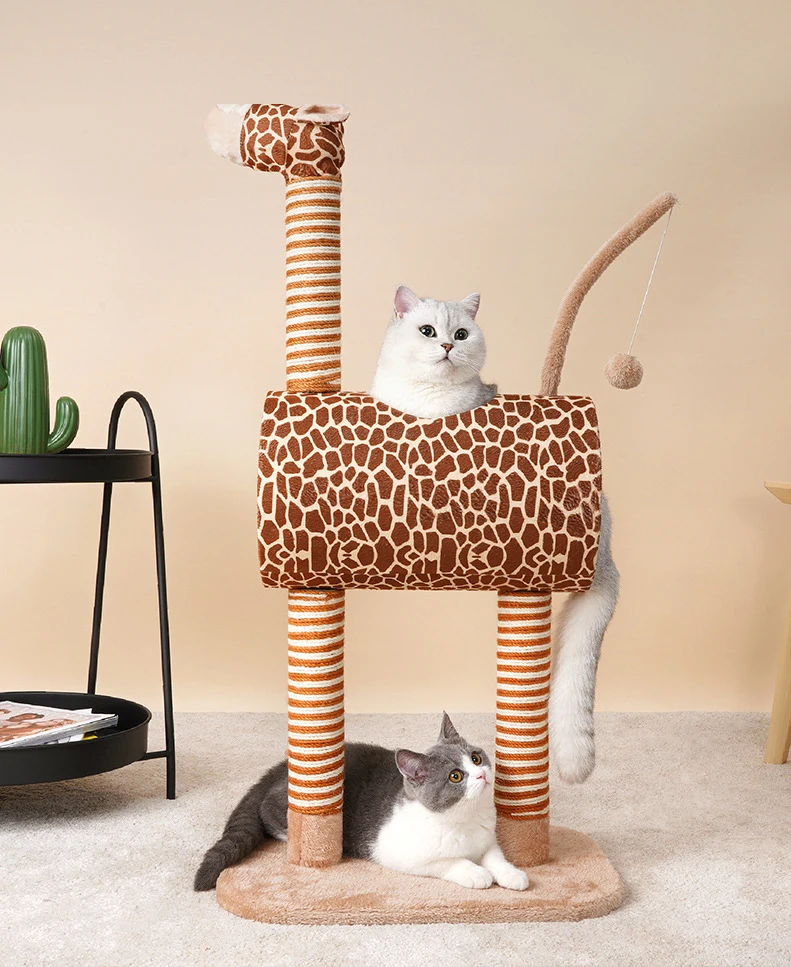 Giraffe image sisal cat tree house cat scratcher playing lounge