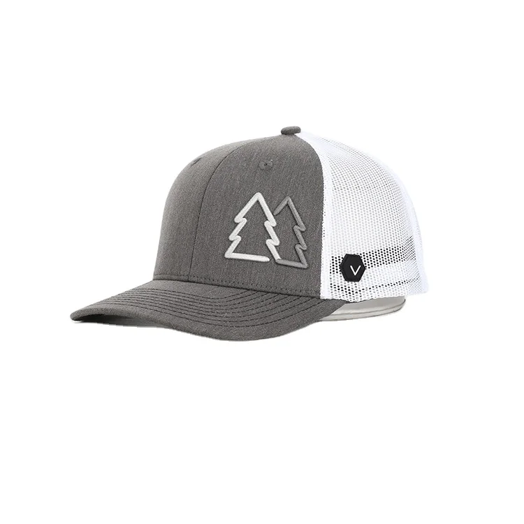 Custom foreign trade trucker hat geometric embroidery duck tongue mesh hat