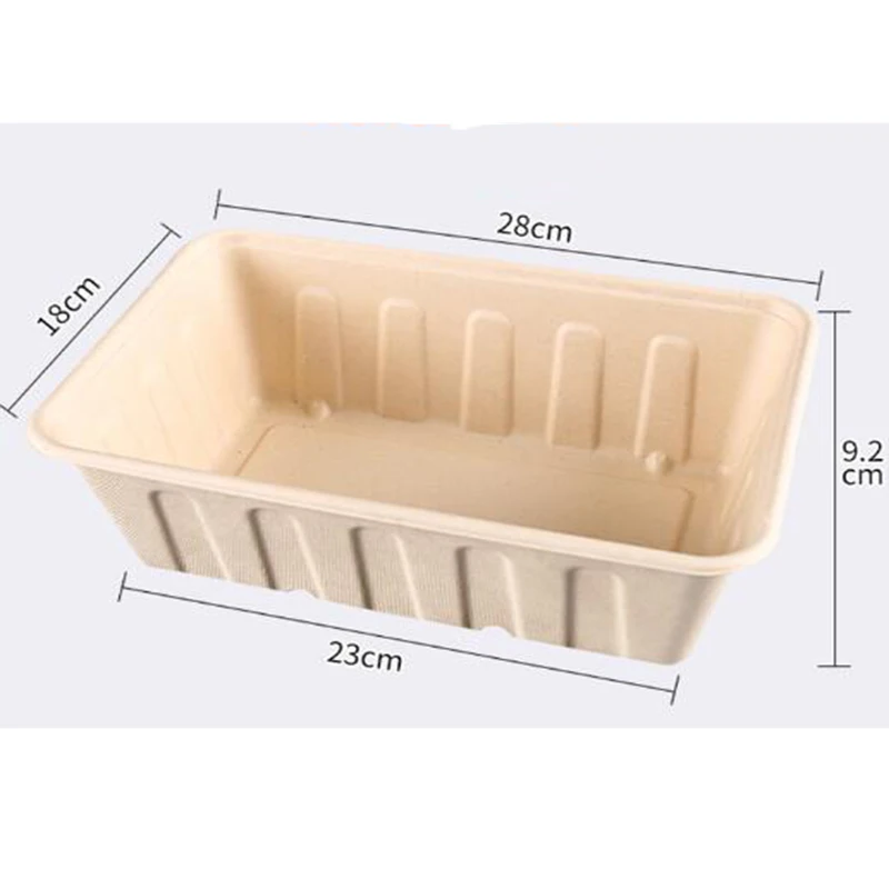 Biodegradable takeaway take away pizza hamburger bento meal fast food packing pulp sugarcane bagasse lunch paper box