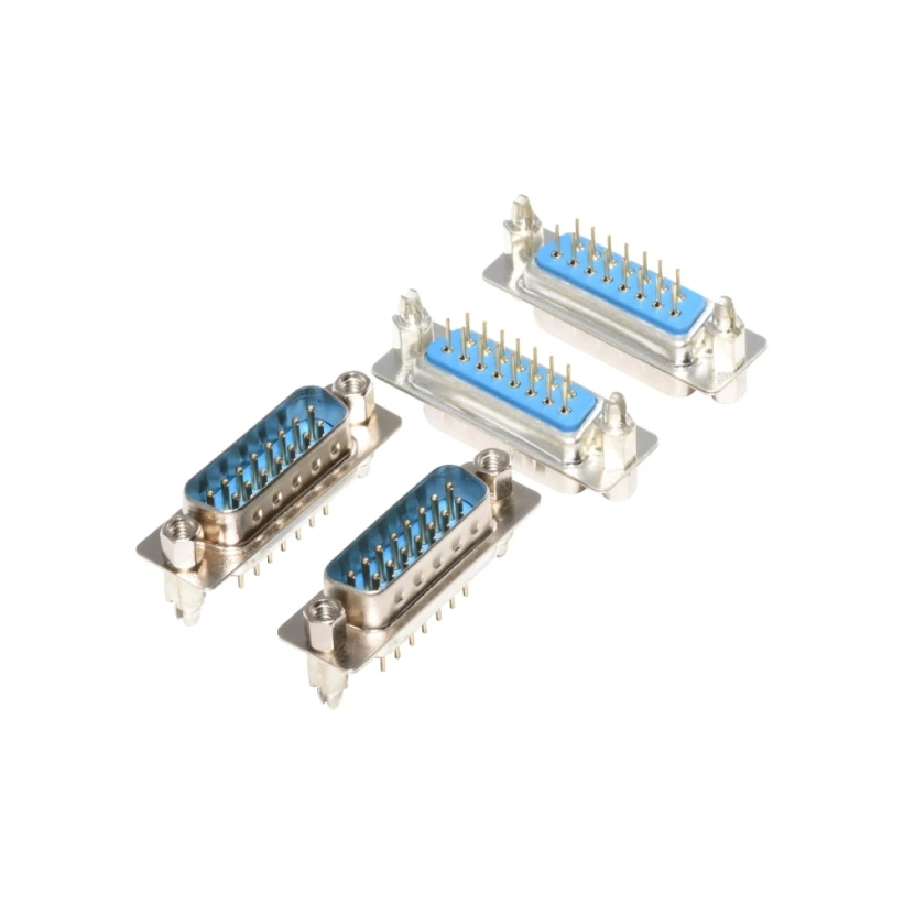 90 Degree D-sub 15 Pin 3 Rows Female Hdr Db Connector