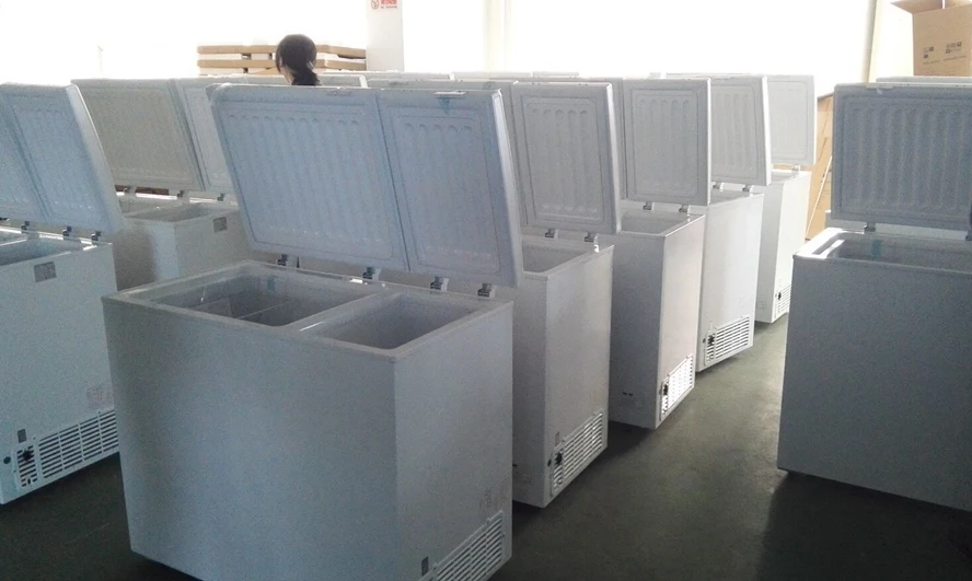 Meilile BCD-135 two compartments Solar powered DC refrigerator freezer