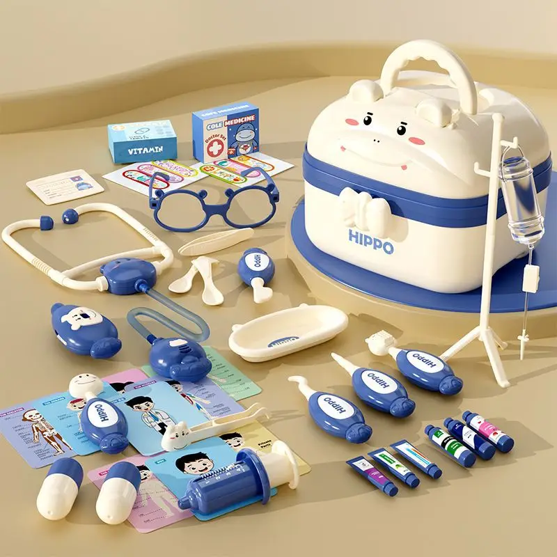 Doctor Toys Parent Child Interactive Educational Learning Play House Music Simulation Pretend Medical Tool Hippo Doctor Toys Set